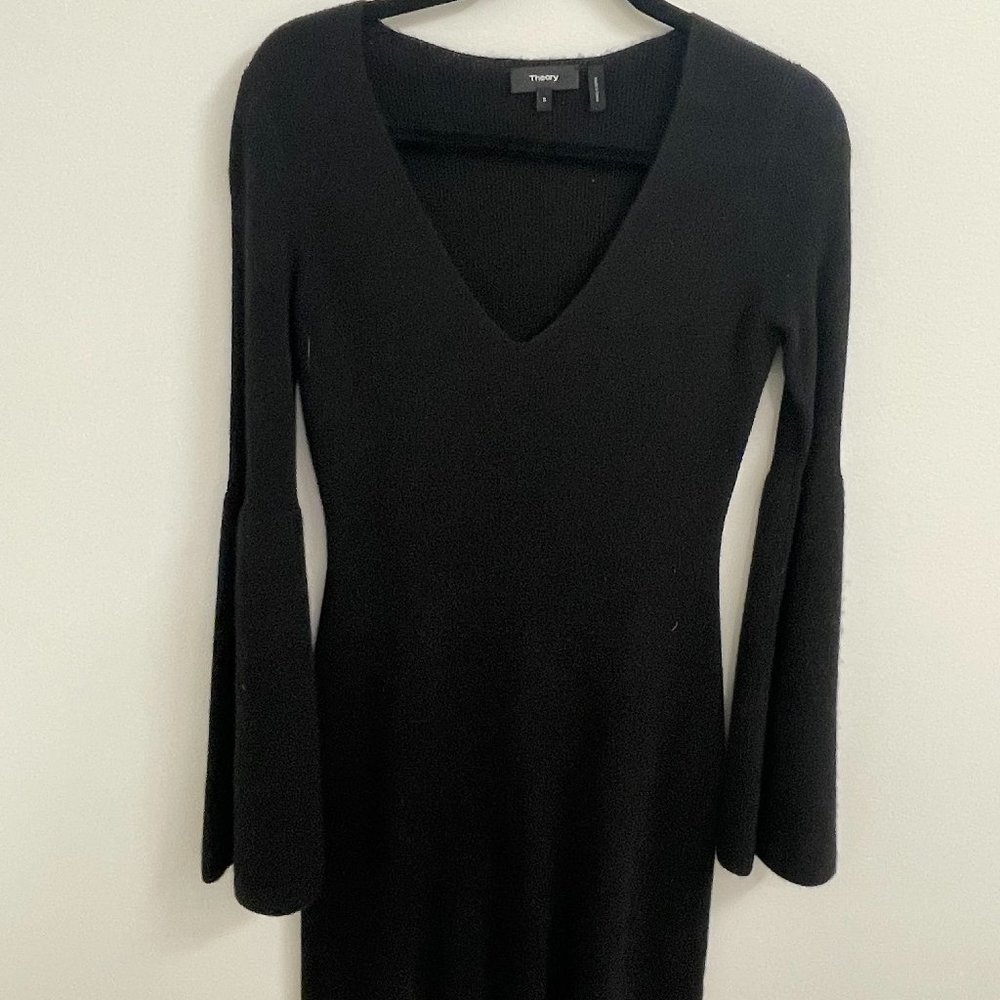 Black Dress with Flare Sleeves